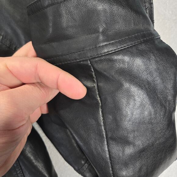 Guess Embroidered Faux Leather Jacket Womens Large Snake Skull Grunge Punk Rock - Picture 6 of 14